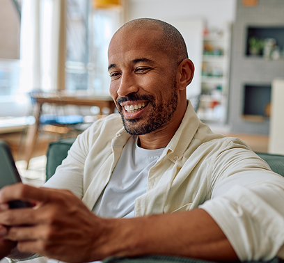 Person using behavioral health app on mobile